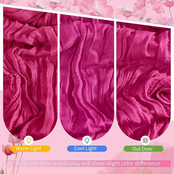 Showgeous 30 Pack Fuschia Cheesecloth Table Runner, 17 x 108 Inches | Boho - Image 7