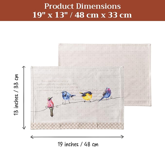 Maison d' Hermine Placemats Set of 4 Reusable 100% Cotton | Cloth Place Mats - Image 7