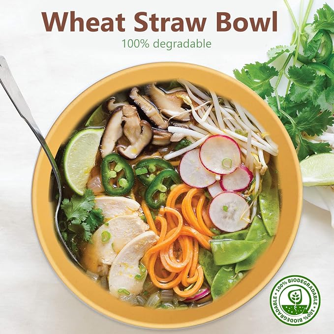 Unbreakable Cereal Bowls, Wheat Straw Bowl Set 8 PCS, Microwave and Dishwasher - Image 2