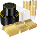 GATHER 700PCS Black Plastic Plates 100 Guest by Gather