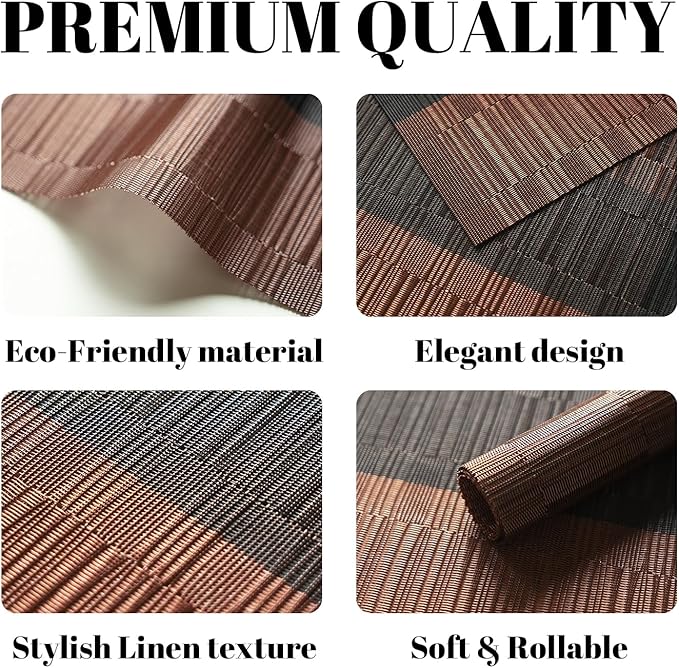 Placemats Set of 4 Vinyl/Plastic Woven Place Mats - Image 2