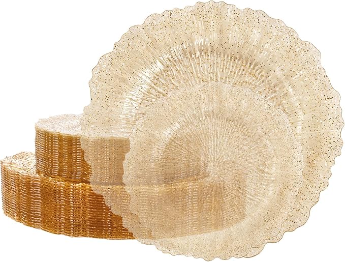 U-QE 60PCS Gold Plates for Party by U-QE