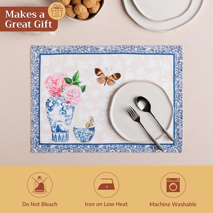Maison d' Hermine Placemats Set of 4 Reusable 100% Cotton | Cloth Place Mats - Image 5
