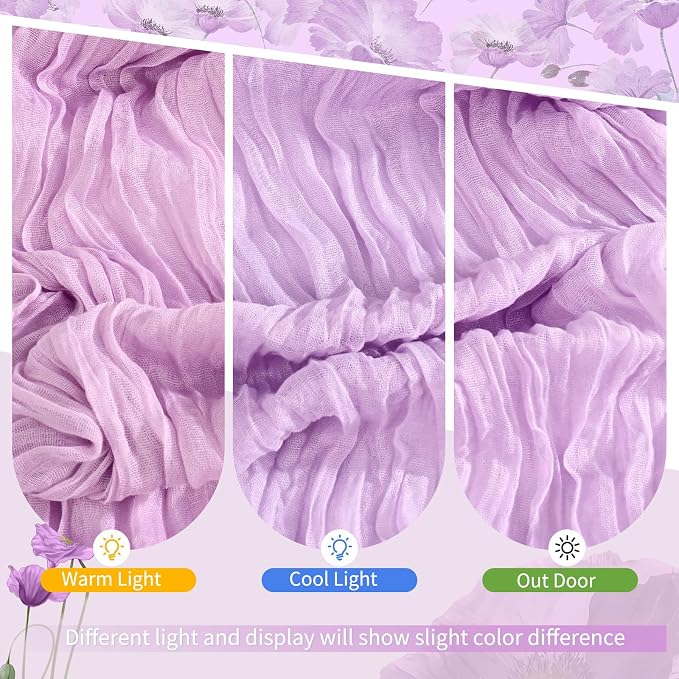 Showgeous 30 Pack Lilac Purple Cheesecloth Table Runner, 17 x 108 Inches | Boho - Image 7