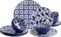 LEHAHA 12 Pieces Modern Porcelain Dinnerware Set，Service by LEHAHA