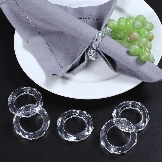 ALPHA Living HOME Transparent Acrylic Napkin Rings - Image 2