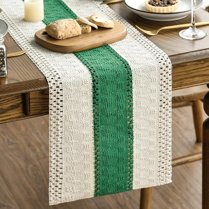 Artoid Mode Emerald Green Farmhouse Rustic Table Runner 12x120 Inch | Seasonal by ArtoidMode