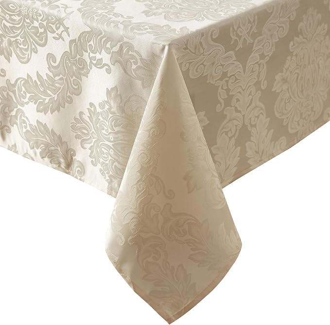 Newbridge Barcelona Luxury Damask Fabric Tablecloth, 70” Extra Wide x 108” - Image 8