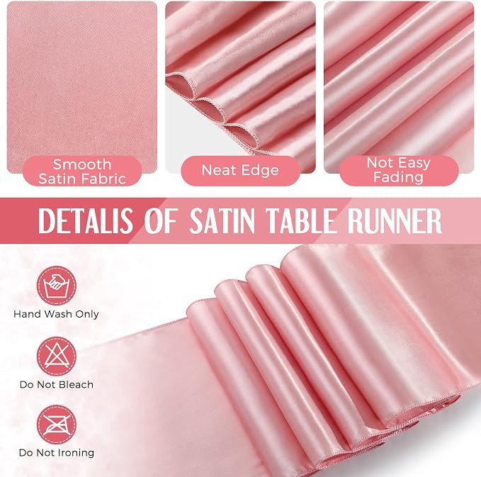 8 Pack Black and Rose Gold Disposable Plastic Tablecloths and Satin Table - Image 3
