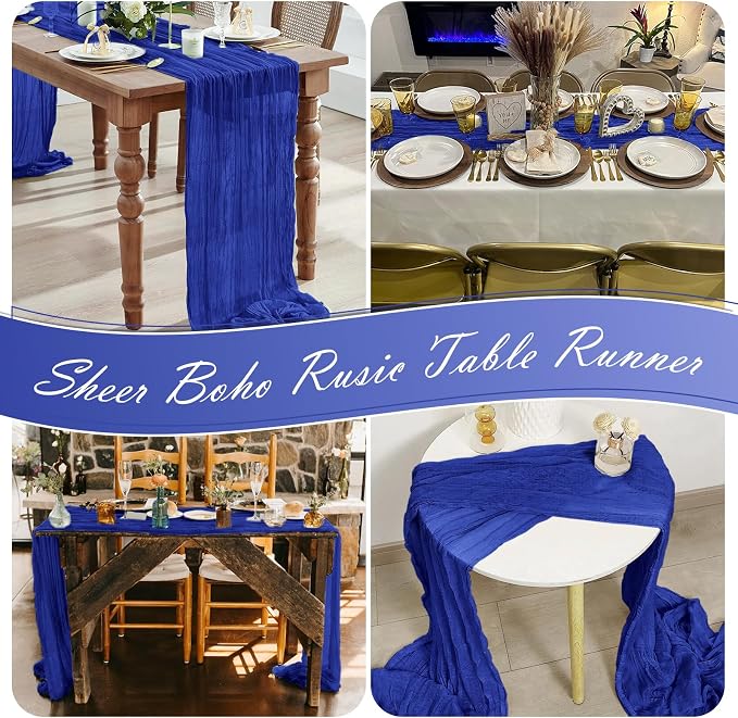 30 Pack Royal Blue Cheesecloth Table Runner 17 x 108 inch Cheese Cloth Table - Image 7