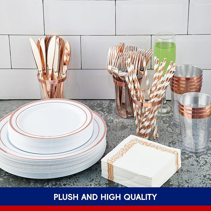 25 Guests Plastic Plates Set - Image 4