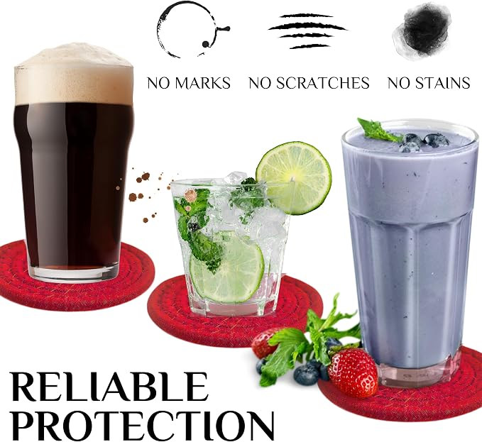 8PCS Cotton Round Woven Coasters Drink - Image 7