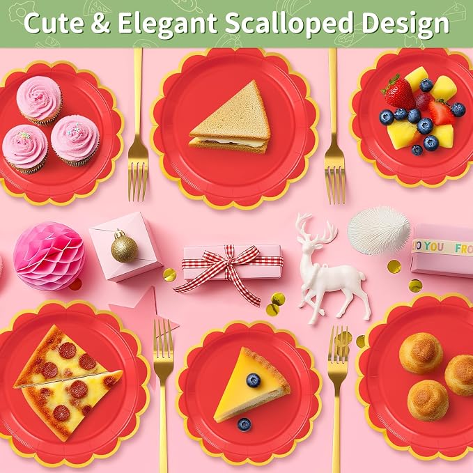 50 Pcs Red Paper Plates - Image 6