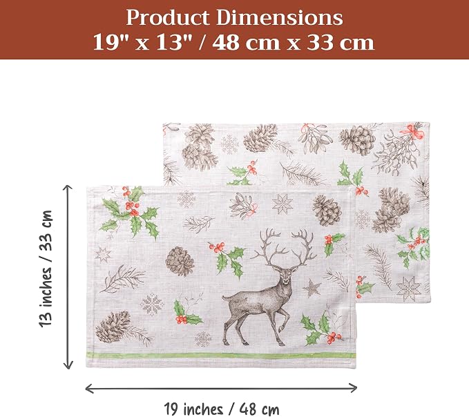 Maison d' Hermine Placemats Set of 4 Reusable 100% Cotton | Cloth Place Mats - Image 7