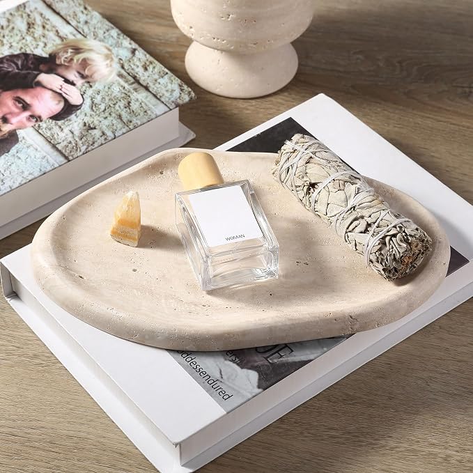 Luxurious Natural Marble Vanity Tray, Cloud Shape Serving Stone Key Tray - Image 5