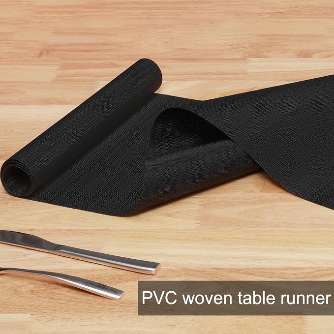 Table Runner 55 Inches Long, Vinyl Woven Heatproof Table Runners | Washable - Image 2