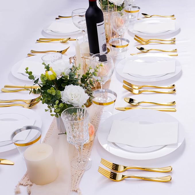 Bestluck 100PCS White Plastic Dessert Plates 7inch - Image 7