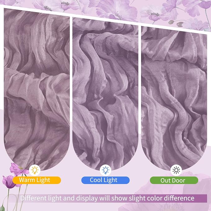 Showgeous 18 Pack Purple Cheesecloth Table Runner, 17 x 108 Inches | Boho - Image 7