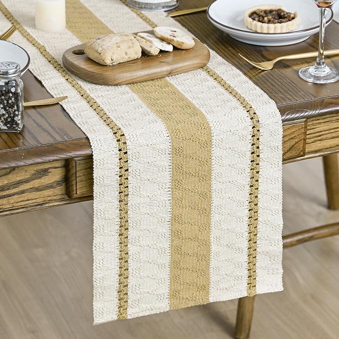 Artoid Mode Burlap Brown Rustic Woven Table Runner 12x120 Inch | Holiday by ArtoidMode