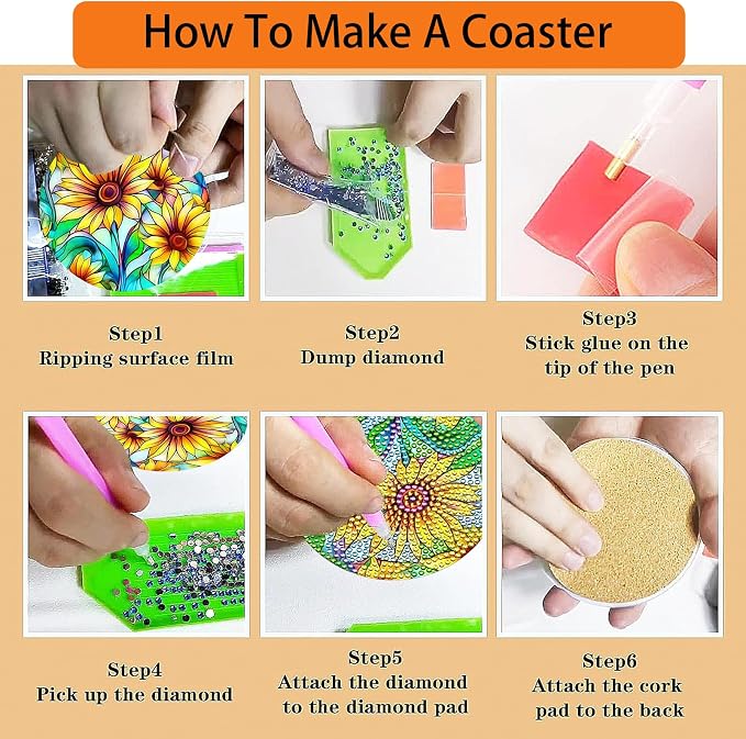 TDOOW Diamond Art Coasters Kits, 5D DIY Crafts Art Kits - Image 7
