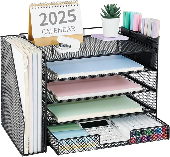 Desk Organizer, 5-Tier Desktop File Organizer - Image 8