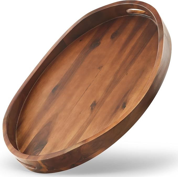 TIDITA Acacia Oval Wooden Serving Tray by TIDITA