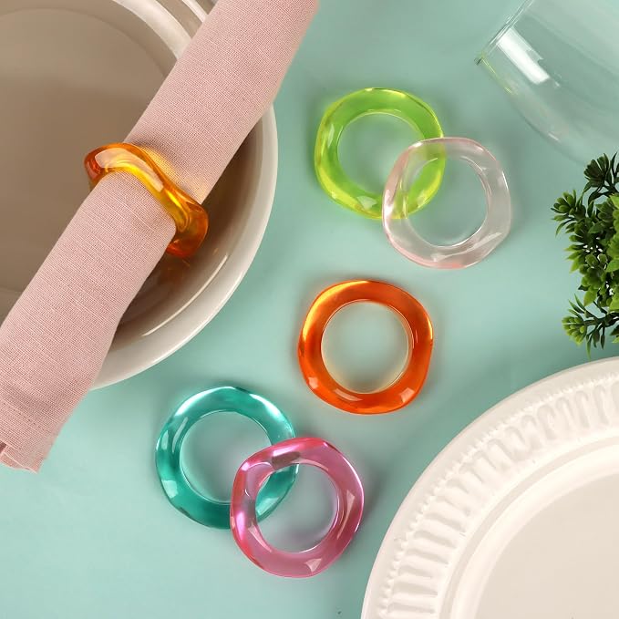 ALPHA Living HOME Set of 12 Epoxy Resin Napkin Rings - Image 2