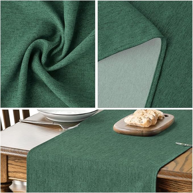 Artoid Mode Forest Green Table Runner, Seasonal Christmas Spring Washable - Image 4