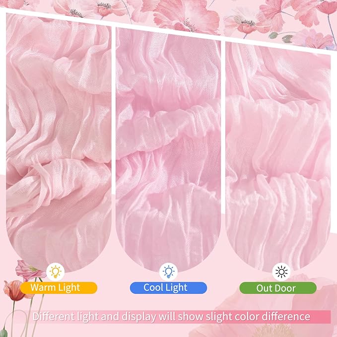 Showgeous 30 Pack Light Pink Cheesecloth Table Runner, 17 x 108 Inches | Boho - Image 7