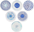 AD Set of 6 Coasters for Drinks Absorbing Round Ceramic Stone Coaster by AD