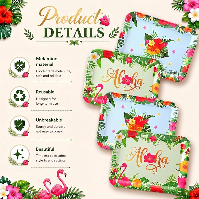 4 Pieces Aloha Serving Trays - Image 2