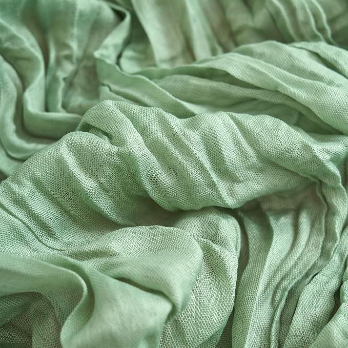 Asee'm 6pcs Sage Green Cheesecloth Table Runner Summer 10FT Gauze Sheer | Boho - Image 5