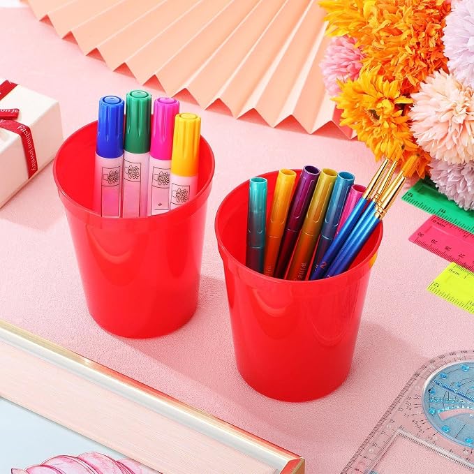 Yungyan 12 Pack Red Stadium Cups Reusable Plastic Cups Blank Drink Stadium - Image 5