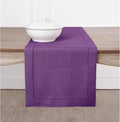 Solino Home 100% Linen Table Runner Purple, Classic Hemstitch 14 x 72 in | by SolinoHome