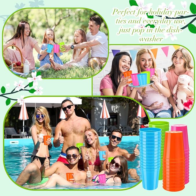 Yungyan 50 Pack 16 oz Stadium Cups Reusable Plastic Cups Blank Drink Stadium - Image 5