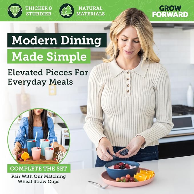 Grow Forward Premium Wheat Straw Plates and Bowls Sets - Image 5