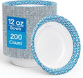 MUCHII 12 Oz Paper Bowls 200 Counts Disposable Bowls, Printed Soak Proof Small by MUCHII