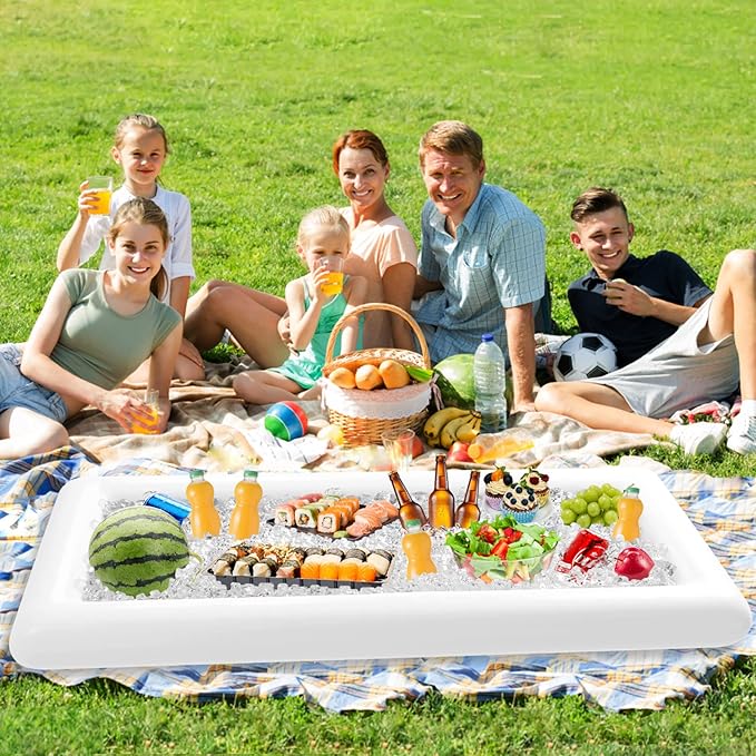 Jasonwell 3 PCS Inflatable Serving Bars Ice Buffet Salad Serving Trays Food - Image 3