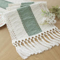 Boho Table Runner for Home Decor 12x48 Sage Green Fall Decorations | 48 Inches by FEXIA