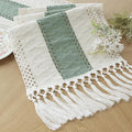 Boho Table Runner for Home Decor 12x90 Sage Green Fall Decorations | 90 Inches by FEXIA