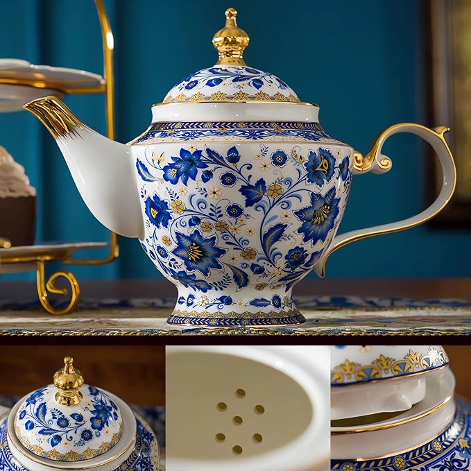ACMLIFE Tea Set for Adults, Vintage Tea Sets, Bone China Tea Set, Tea Cup Set - Image 3