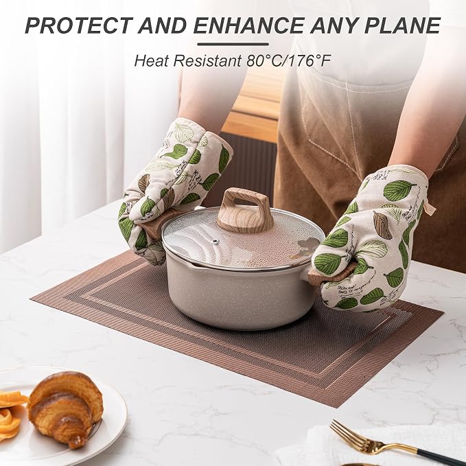 Placemats Set of 6 Washable Indoor | Outdoor Vinyl Place Mats - Image 4