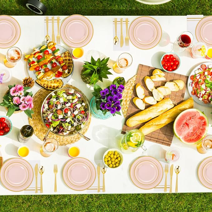 GATHER 700PCS Pink Plastic Plates 100 Guest - Image 9