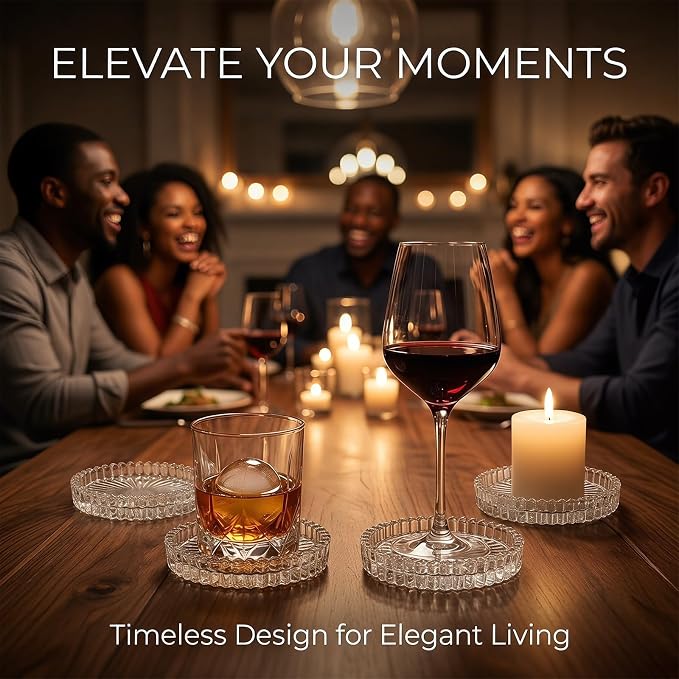 Coasters Set of 6 for Drinks, 3.8 Inch Large Coasters for Coffee Table - Image 4