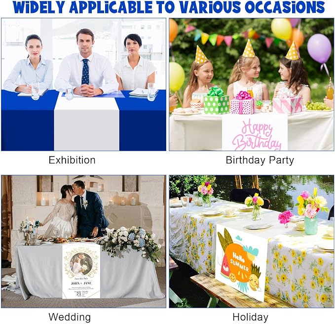 4 Pcs White Table Runner, Polyester Sublimation Heat Transfer Blanks Table - Image 7