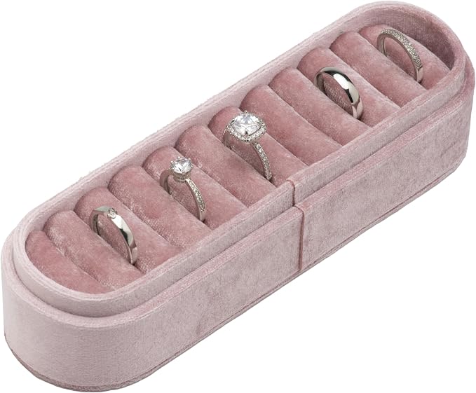 Velvet Small Multiple Ring Box Portable Organizer Display Storage | Travel Case - Image 2