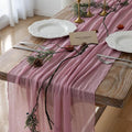 Dusty Rose Cheesecloth Table Runner 120 Inches by KEKETOARRANGE