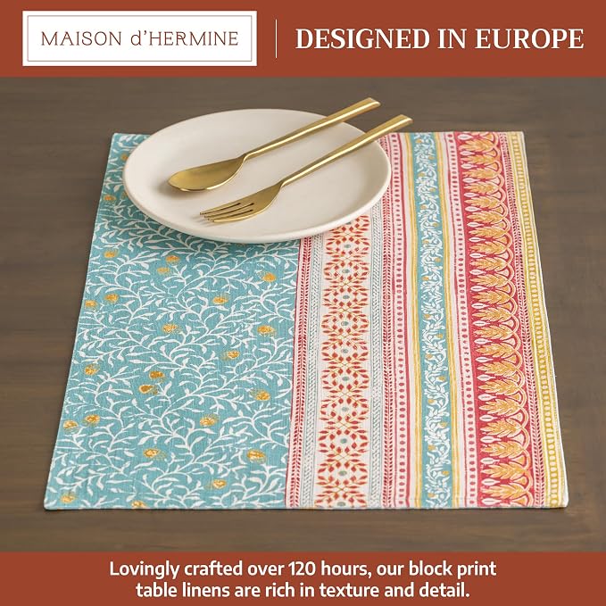 Maison d' Hermine Placemats Set of 4 Reusable 100% Cotton | Cloth Place Mats - Image 2