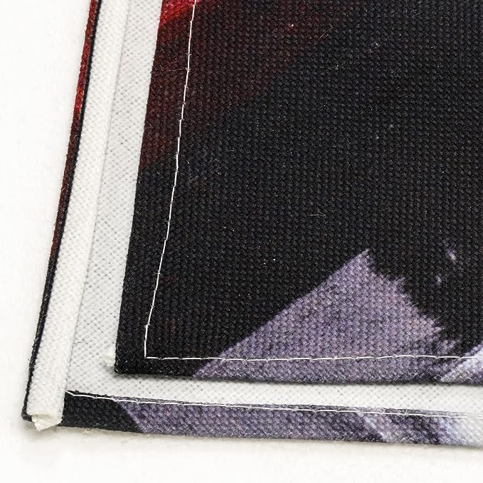 Red and Black Table Runner, Teal Abstract Modern Art Burlap Table Runners - Image 5