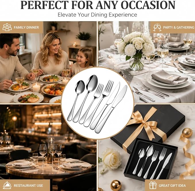 36-Piece Silverware Set with Steak Knives - Image 7